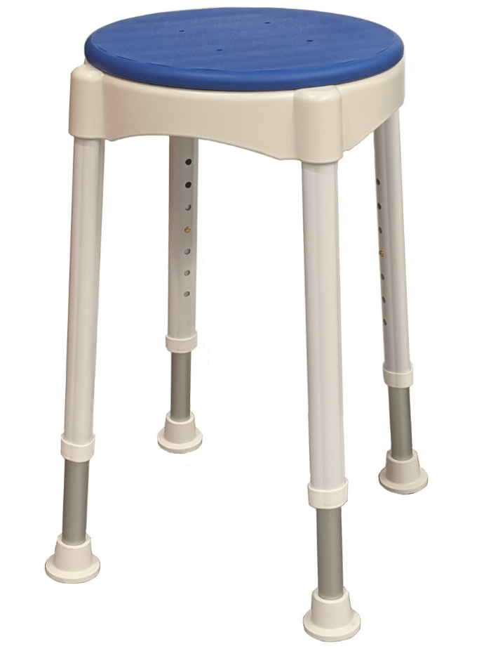 Redgum Round Shower Stool with Swivel Seat